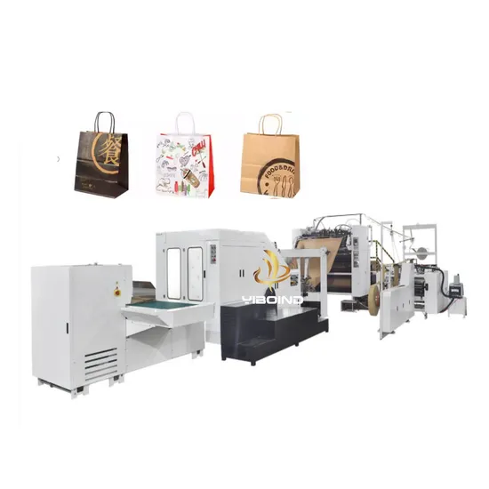 Fully Automatic Roll-Fed Popcorn Bread Flour Food Drink Square Bottom Paper Bag Machine with Flat Handle Maker